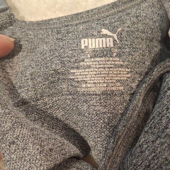 Puma Gray Sports Bra with Wide Straps and V-Neck - Picture 3 of 5